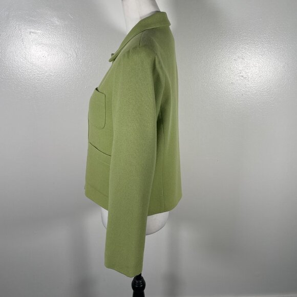 Samantha Taylor Wool Green Collared Button Front Long Sleeve Blazer Jacket 6P - Picture 6 of 16